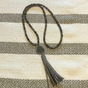 Bead and tassel necklace